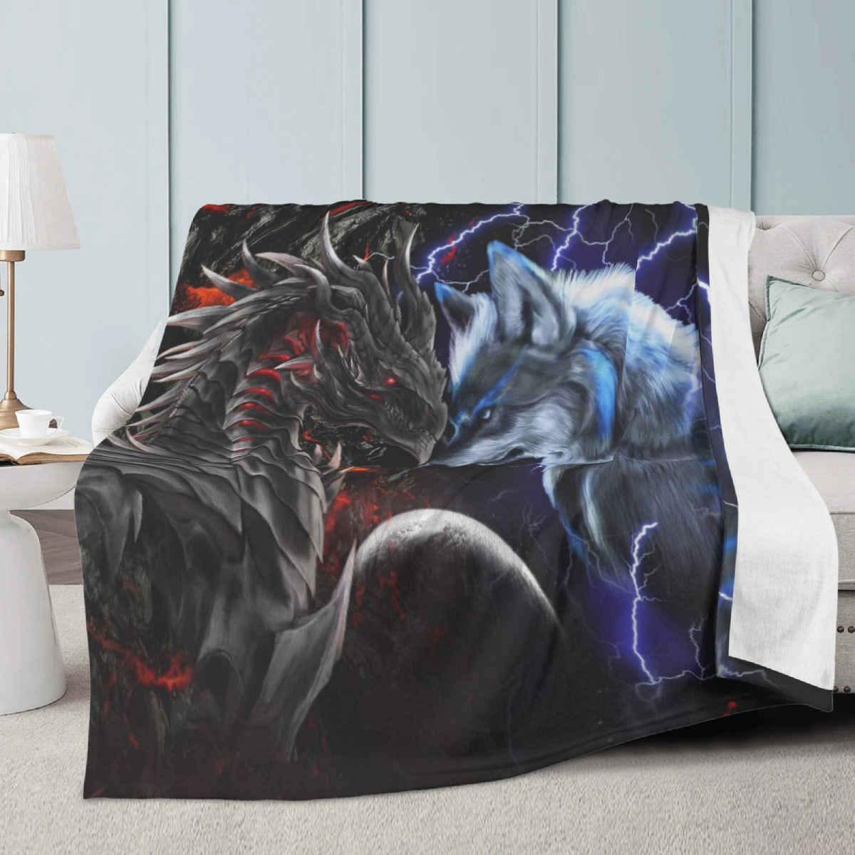 Dragon adn Wolf blanket